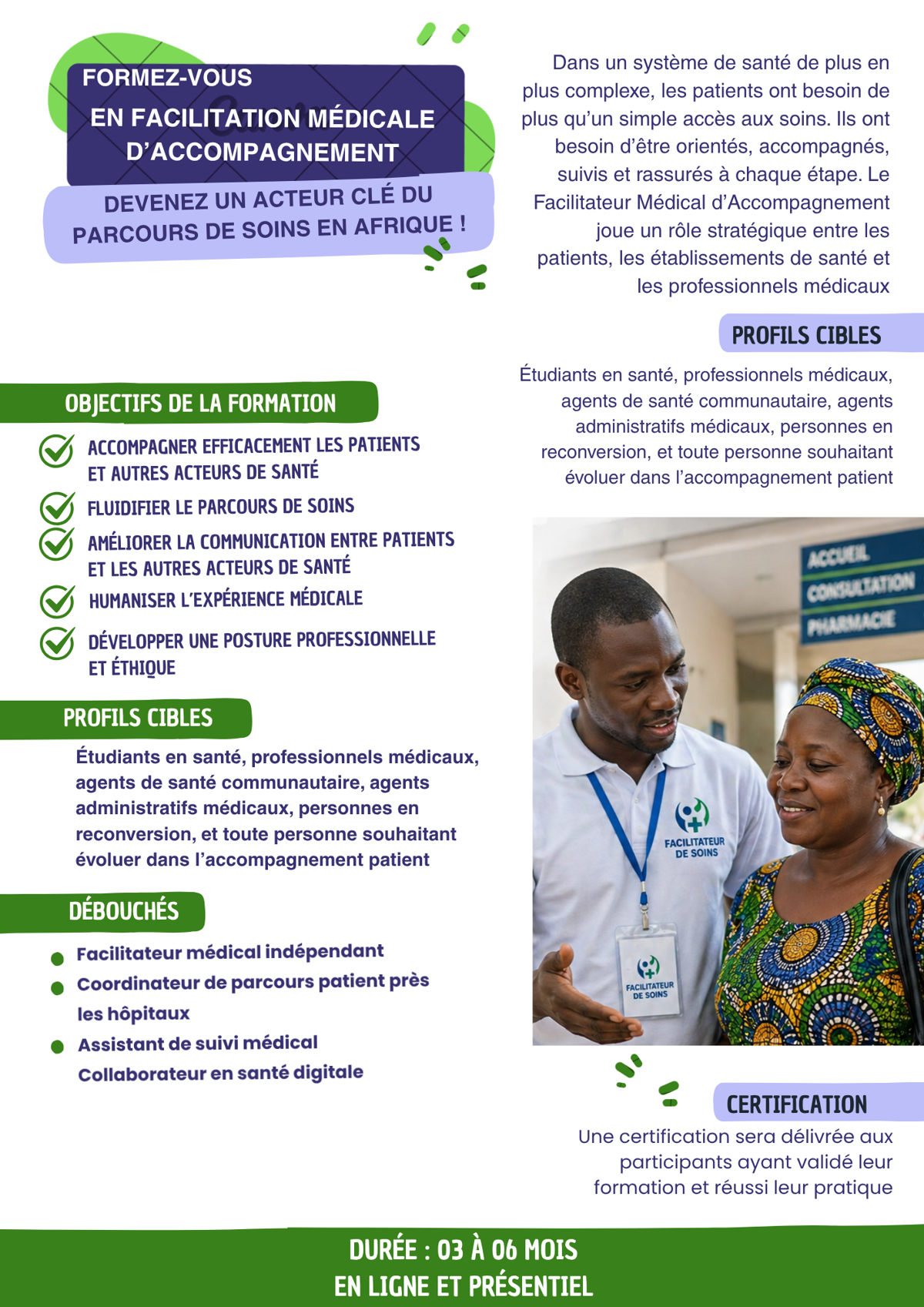 Affiche de la formation professionnelle de facilitateur médical d’accompagnement, cohorte n° 2, 2026
