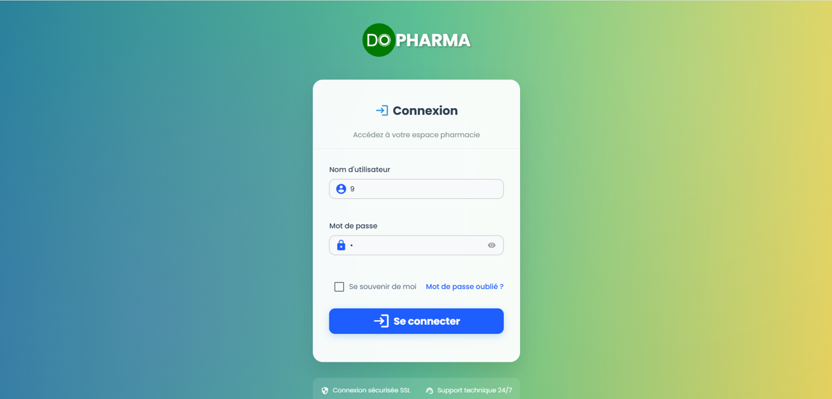 Aperçu de l'interface DO-PHARMA